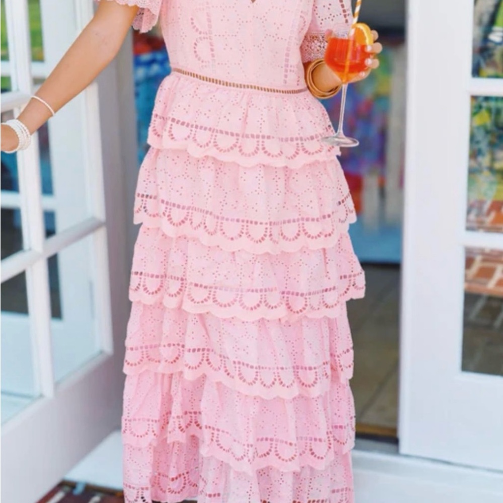 Elegant Pink Layered Formal Dress